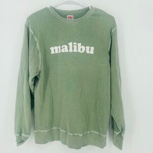 TSPTR Sporting Goods Malibu Sweatshirt Green Crew Neck Long Sleeve Size S